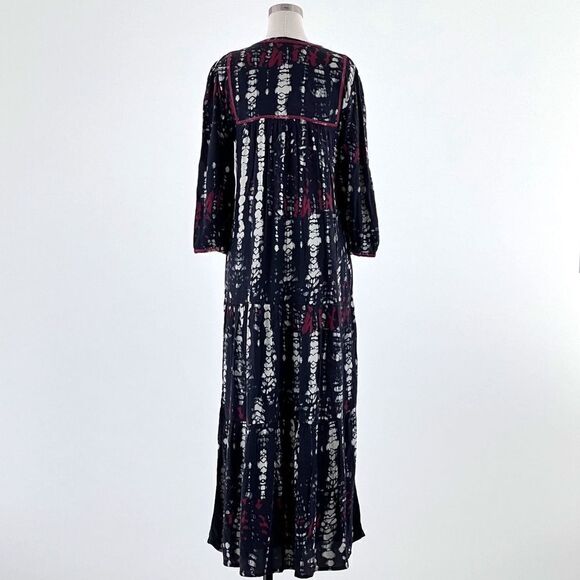 Ba&Sh Isolde Black Tie Dye Maxi Dress Size S - Picture 6 of 14